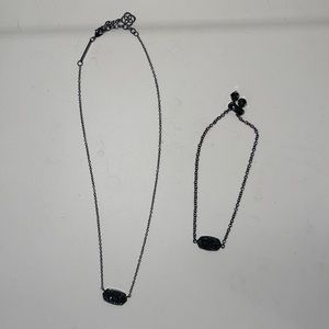 Kendra Scott black necklace & matching bracelet